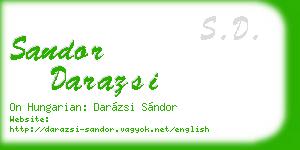 sandor darazsi business card